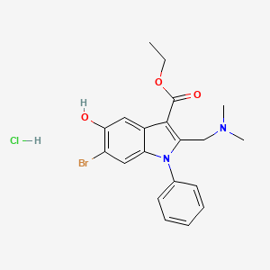 ethyl 6-bromo-2-[(dimethylamino)methyl]-5-hydroxy-1-phenyl-1H-indole-3-carboxylate hydrochloride