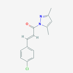 molecular formula C14H13ClN2O B493707 1-[3-(4-chlorophenyl)acryloyl]-3,5-dimethyl-1H-pyrazole 