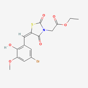 molecular formula C15H14BrNO6S B4937075 ethyl [5-(5-bromo-2-hydroxy-3-methoxybenzylidene)-2,4-dioxo-1,3-thiazolidin-3-yl]acetate 