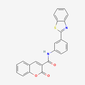 molecular formula C23H14N2O3S B4937093 N-[3-(1,3-benzothiazol-2-yl)phenyl]-2-oxo-2H-chromene-3-carboxamide 