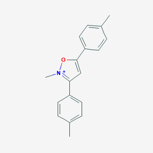 molecular formula C18H18NO+ B493713 2-Methyl-3,5-bis(p-tolyl)isoxazol-2-ium;perchlorate 