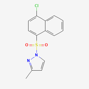 molecular formula C14H11ClN2O2S B4937165 1-[(4-chloro-1-naphthyl)sulfonyl]-3-methyl-1H-pyrazole 