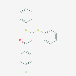 molecular formula C21H17ClOS2 B493719 1-(4-Chlorophenyl)-3,3-bis(phenylsulfanyl)-1-propanone 