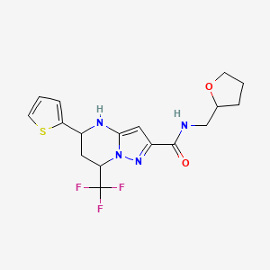 molecular formula C17H19F3N4O2S B4937201 N-(tetrahydro-2-furanylmethyl)-5-(2-thienyl)-7-(trifluoromethyl)-4,5,6,7-tetrahydropyrazolo[1,5-a]pyrimidine-2-carboxamide 