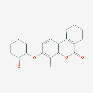 molecular formula C20H22O4 B4937209 4-methyl-3-[(2-oxocyclohexyl)oxy]-7,8,9,10-tetrahydro-6H-benzo[c]chromen-6-one 