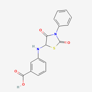 molecular formula C16H12N2O4S B4937229 3-[(2,4-dioxo-3-phenyl-1,3-thiazolidin-5-yl)amino]benzoic acid 