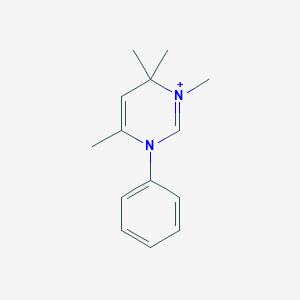 molecular formula C14H19N2+ B493724 3,4,4,6-Tetramethyl-1-phenyl-1,4-dihydropyrimidin-3-ium 