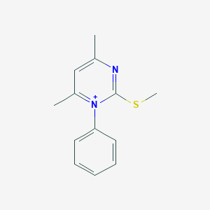 molecular formula C13H15N2S+ B493725 4,6-Dimethyl-2-(methylsulfanyl)-1-phenylpyrimidin-1-ium 