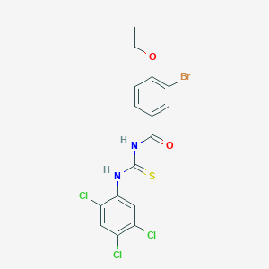 molecular formula C16H12BrCl3N2O2S B4937253 3-bromo-4-ethoxy-N-{[(2,4,5-trichlorophenyl)amino]carbonothioyl}benzamide 