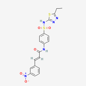 molecular formula C19H17N5O5S2 B4937264 N-(4-{[(5-ethyl-1,3,4-thiadiazol-2-yl)amino]sulfonyl}phenyl)-3-(3-nitrophenyl)acrylamide 
