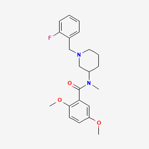 molecular formula C22H27FN2O3 B4937273 N-[1-(2-fluorobenzyl)-3-piperidinyl]-2,5-dimethoxy-N-methylbenzamide 