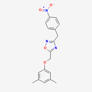 molecular formula C18H17N3O4 B4937290 5-[(3,5-dimethylphenoxy)methyl]-3-(4-nitrobenzyl)-1,2,4-oxadiazole 