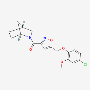 molecular formula C18H19ClN2O4 B4937336 (1S*,4S*)-2-({5-[(4-chloro-2-methoxyphenoxy)methyl]-3-isoxazolyl}carbonyl)-2-azabicyclo[2.2.1]heptane 