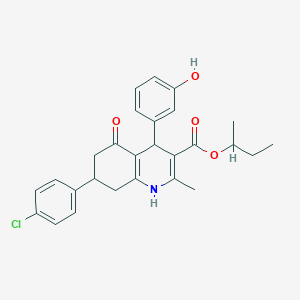 molecular formula C27H28ClNO4 B4937339 sec-butyl 7-(4-chlorophenyl)-4-(3-hydroxyphenyl)-2-methyl-5-oxo-1,4,5,6,7,8-hexahydro-3-quinolinecarboxylate 