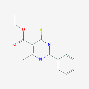 molecular formula C15H16N2O2S B493736 Ethyl 1,6-dimethyl-2-phenyl-4-thioxo-1,4-dihydro-5-pyrimidinecarboxylate 