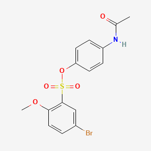 molecular formula C15H14BrNO5S B4937368 4-(acetylamino)phenyl 5-bromo-2-methoxybenzenesulfonate 