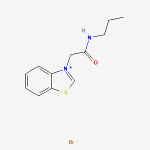 molecular formula C12H15BrN2OS B4937375 3-[2-oxo-2-(propylamino)ethyl]-1,3-benzothiazol-3-ium bromide 