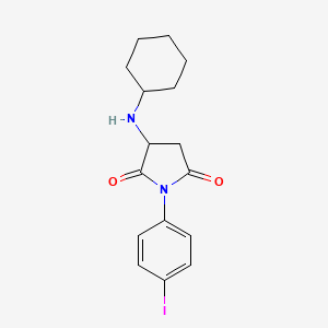 molecular formula C16H19IN2O2 B4937383 3-(cyclohexylamino)-1-(4-iodophenyl)-2,5-pyrrolidinedione 
