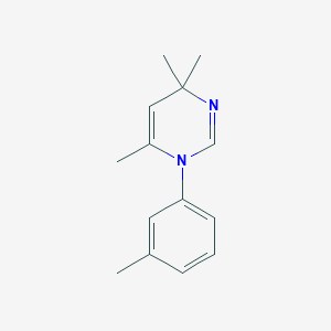 molecular formula C14H18N2 B493739 4,4,6-Trimethyl-1-(3-methylphenyl)-1,4-dihydropyrimidine 