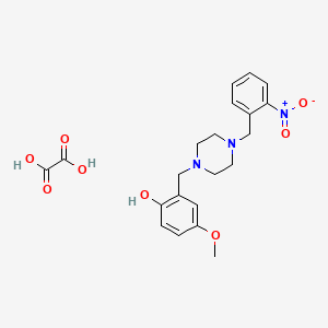 molecular formula C21H25N3O8 B4937401 4-methoxy-2-{[4-(2-nitrobenzyl)-1-piperazinyl]methyl}phenol ethanedioate (salt) 