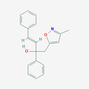molecular formula C20H19NO2 B493741 1-(3-Methyl-5-isoxazolyl)-2,4-diphenyl-3-buten-2-ol 