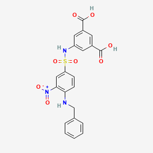 molecular formula C21H17N3O8S B4937417 5-({[4-(benzylamino)-3-nitrophenyl]sulfonyl}amino)isophthalic acid 
