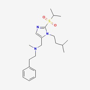molecular formula C21H33N3O2S B4937423 N-{[2-(isopropylsulfonyl)-1-(3-methylbutyl)-1H-imidazol-5-yl]methyl}-N-methyl-2-phenylethanamine 