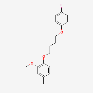 molecular formula C18H21FO3 B4937443 1-[4-(4-fluorophenoxy)butoxy]-2-methoxy-4-methylbenzene 