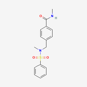 molecular formula C16H18N2O3S B4937461 N-methyl-4-{[methyl(phenylsulfonyl)amino]methyl}benzamide 