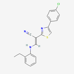 molecular formula C20H16ClN3S B4937477 2-[4-(4-chlorophenyl)-1,3-thiazol-2-yl]-3-[(2-ethylphenyl)amino]acrylonitrile 
