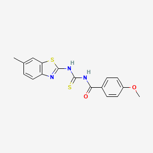 4-methoxy-N-{[(6-methyl-1,3-benzothiazol-2-yl)amino]carbonothioyl}benzamide