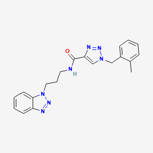 molecular formula C20H21N7O B4937509 N-[3-(1H-1,2,3-benzotriazol-1-yl)propyl]-1-(2-methylbenzyl)-1H-1,2,3-triazole-4-carboxamide 