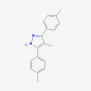 molecular formula C18H18N2 B493752 4-methyl-3,5-bis(4-methylphenyl)-1H-pyrazole CAS No. 724742-87-4