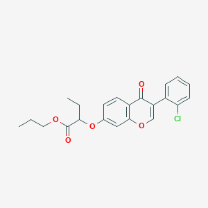 molecular formula C22H21ClO5 B4937525 propyl 2-{[3-(2-chlorophenyl)-4-oxo-4H-chromen-7-yl]oxy}butanoate 