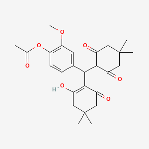 4-[(4,4-dimethyl-2,6-dioxocyclohexyl)(2-hydroxy-4,4-dimethyl-6-oxo-1-cyclohexen-1-yl)methyl]-2-methoxyphenyl acetate