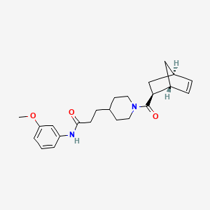 molecular formula C23H30N2O3 B4937548 3-{1-[(1R*,2S*,4R*)-bicyclo[2.2.1]hept-5-en-2-ylcarbonyl]-4-piperidinyl}-N-(3-methoxyphenyl)propanamide 