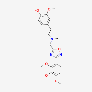 molecular formula C23H29N3O6 B4937552 2-(3,4-dimethoxyphenyl)-N-methyl-N-{[3-(2,3,4-trimethoxyphenyl)-1,2,4-oxadiazol-5-yl]methyl}ethanamine 