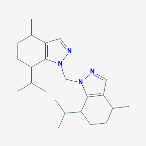 molecular formula C23H36N4 B493756 7-isopropyl-1-[(7-isopropyl-4-methyl-4,5,6,7-tetrahydro-1H-indazol-1-yl)methyl]-4-methyl-4,5,6,7-tetrahydro-1H-indazole 