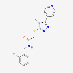 molecular formula C17H16ClN5OS B4937564 N-(2-chlorobenzyl)-2-{[4-methyl-5-(4-pyridinyl)-4H-1,2,4-triazol-3-yl]thio}acetamide 