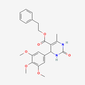2-phenylethyl 6-methyl-2-oxo-4-(3,4,5-trimethoxyphenyl)-1,2,3,4-tetrahydro-5-pyrimidinecarboxylate