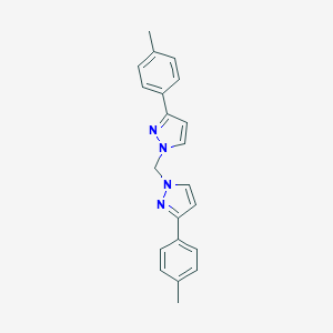 molecular formula C21H20N4 B493762 3-(4-Methylphenyl)-1-[[3-(4-methylphenyl)pyrazol-1-yl]methyl]pyrazole 