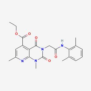 molecular formula C22H24N4O5 B4937625 ethyl 3-{2-[(2,6-dimethylphenyl)amino]-2-oxoethyl}-1,7-dimethyl-2,4-dioxo-1,2,3,4-tetrahydropyrido[2,3-d]pyrimidine-5-carboxylate 