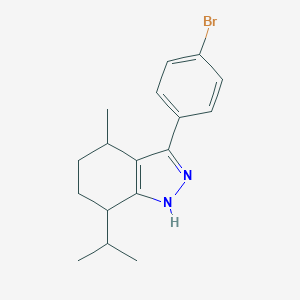 molecular formula C17H21BrN2 B493765 3-(4-bromophenyl)-7-isopropyl-4-methyl-4,5,6,7-tetrahydro-1H-indazole 