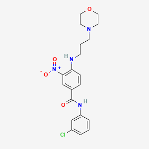 molecular formula C20H23ClN4O4 B4937662 N-(3-chlorophenyl)-4-{[3-(4-morpholinyl)propyl]amino}-3-nitrobenzamide 