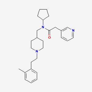 molecular formula C27H37N3O B4937697 N-cyclopentyl-N-({1-[2-(2-methylphenyl)ethyl]-4-piperidinyl}methyl)-2-(3-pyridinyl)acetamide 
