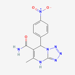 molecular formula C12H11N7O3 B4937708 5-methyl-7-(4-nitrophenyl)-4,7-dihydrotetrazolo[1,5-a]pyrimidine-6-carboxamide 