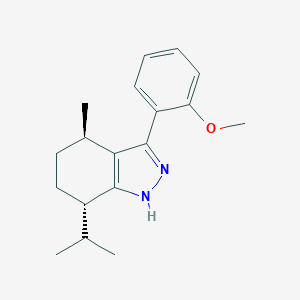 molecular formula C18H24N2O B493771 2-(7-isopropyl-4-methyl-4,5,6,7-tetrahydro-1H-indazol-3-yl)phenyl methyl ether 