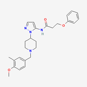 N-{1-[1-(4-methoxy-3-methylbenzyl)-4-piperidinyl]-1H-pyrazol-5-yl}-3-phenoxypropanamide