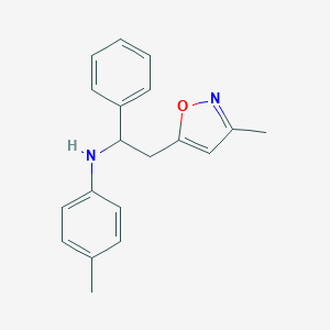 molecular formula C19H20N2O B493775 4-methyl-N-[2-(3-methyl-5-isoxazolyl)-1-phenylethyl]aniline 