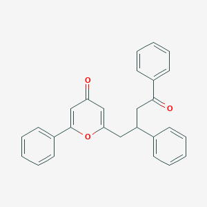 molecular formula C27H22O3 B493776 2-(4-oxo-2,4-diphenylbutyl)-6-phenyl-4H-pyran-4-one 